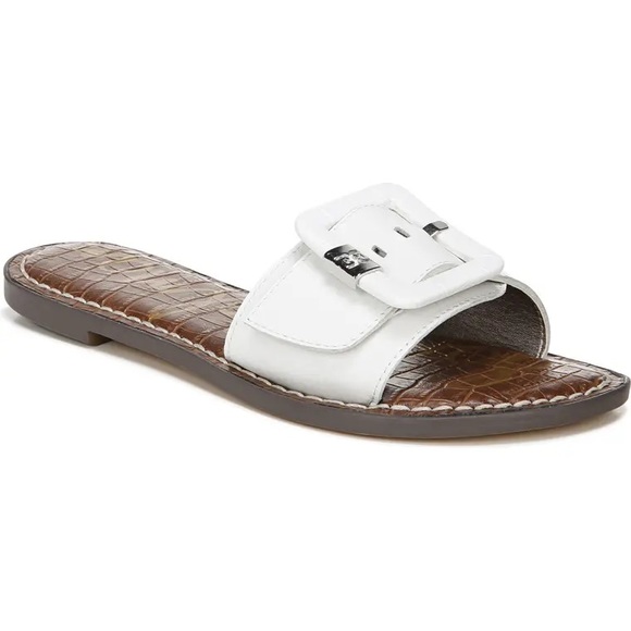 Sam Edelman Shoes - Sam Edelman Granada White Flat Slide Sandal Shoes